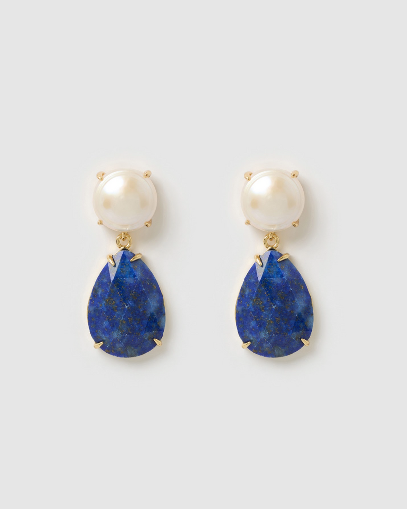Miz Casa & Co Rey Earrings in Blue Gold