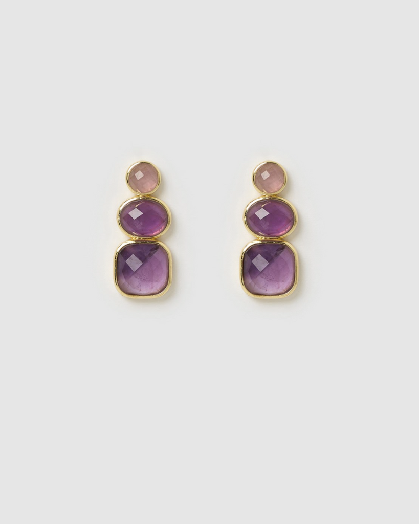 Miz Casa & Co Lux Stud Earrings Amethyst