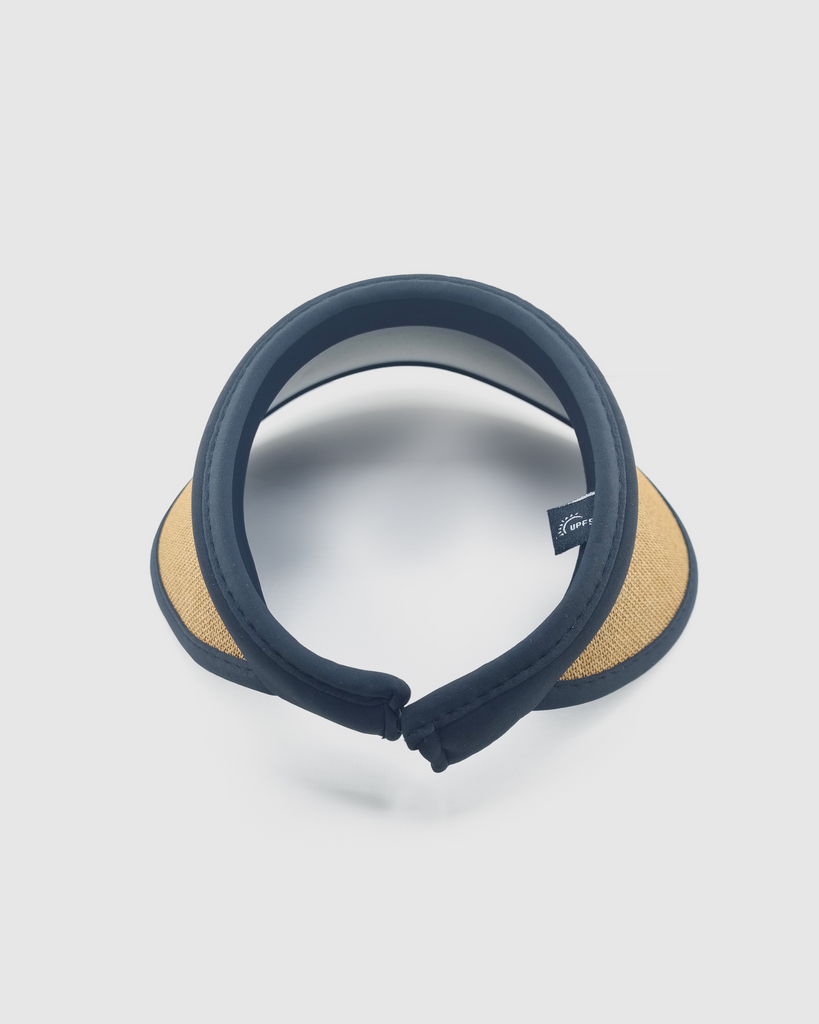 Miz Casa & Co Vera Raffia Weave Sun Visor Hat Brown