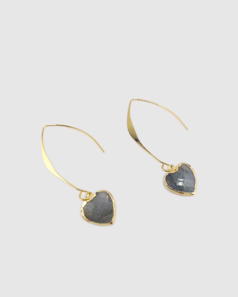 Miz Casa & Co Hazel Heart Hook Earrings Smokey Quartz