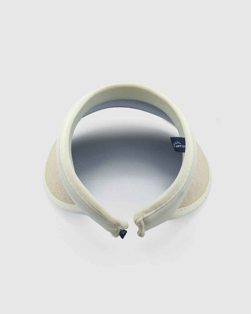 Miz Casa & Co Vera Raffia Weave Sun Visor Hat Ivory