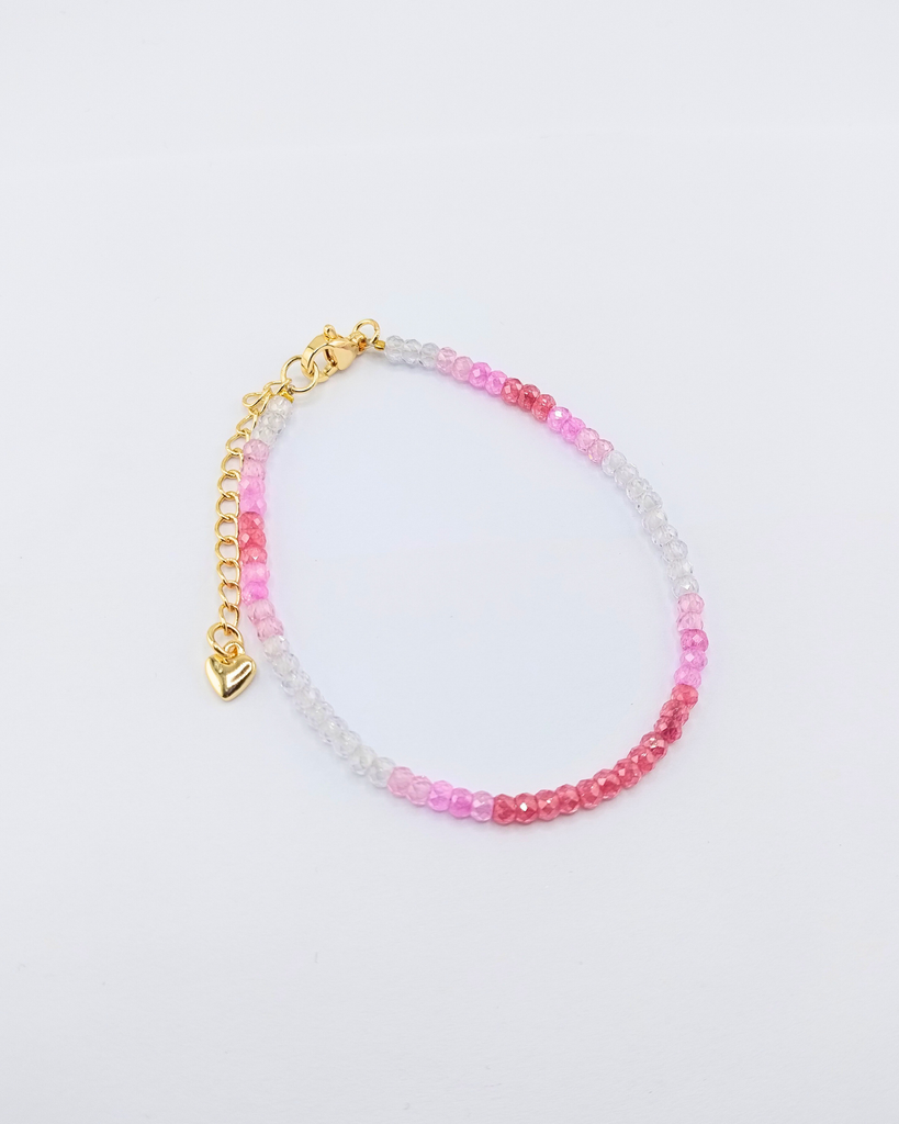 Miz Casa & Co Crystal Beaded Bracelet Stack Pink Multi Pearl