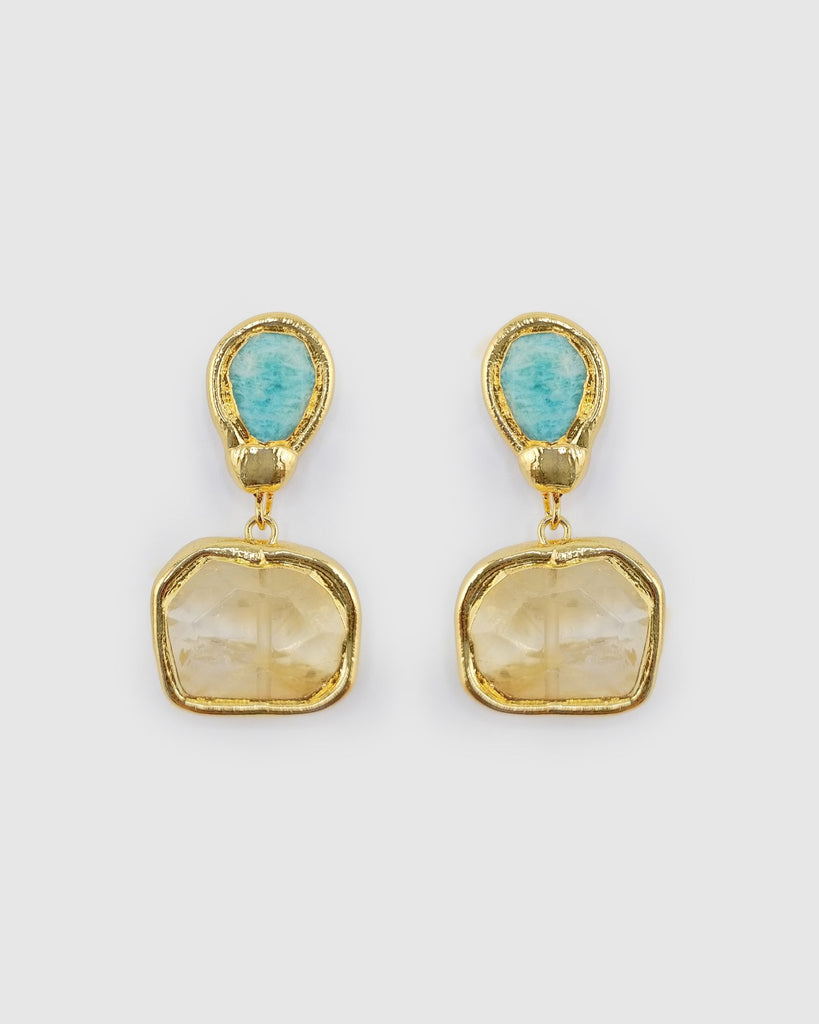 Miz Casa & Co Meira Earrings in Clear Jade