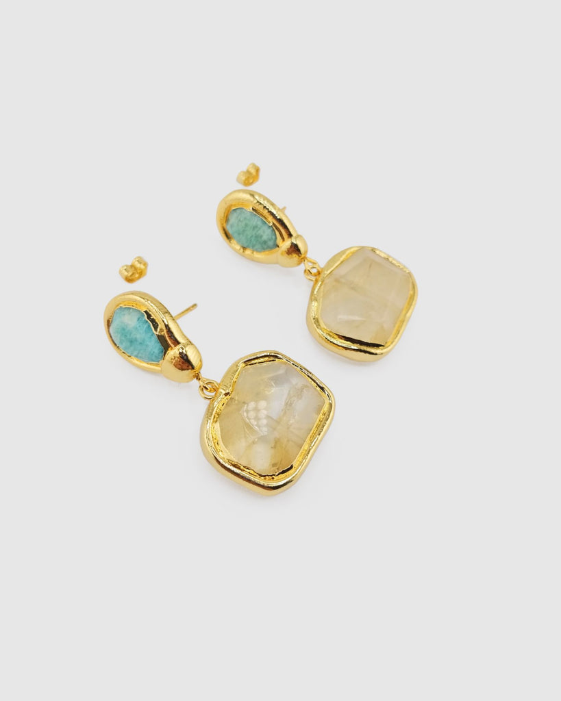 Miz Casa & Co Meira Earrings in Clear Jade