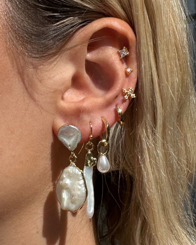 Miz Casa & Co Ambra Earrings Gold Pearl