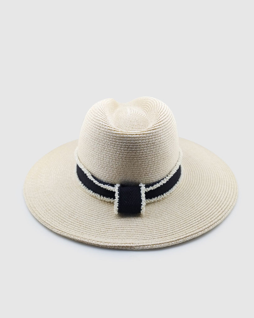 Miz Casa & Co Eleanor Foldable Weave Sun Hat White