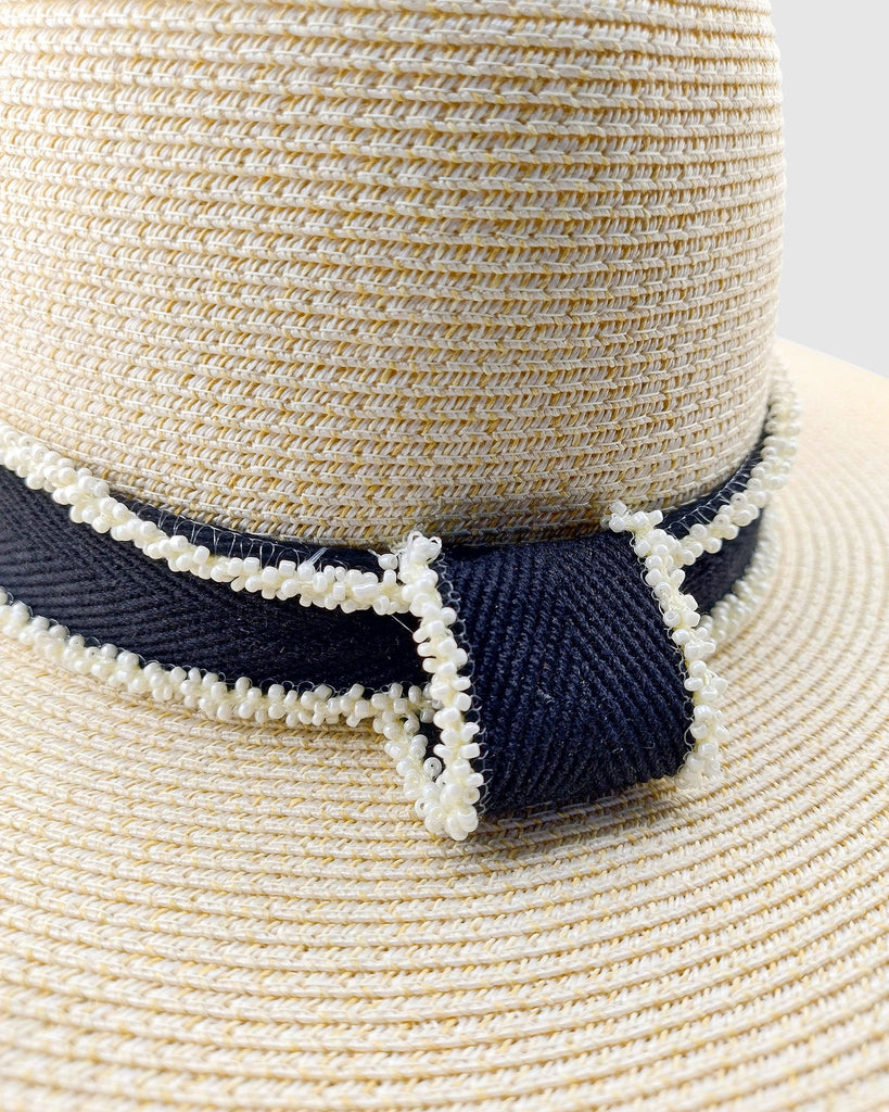 Miz Casa & Co Eleanor Foldable Weave Sun Hat White