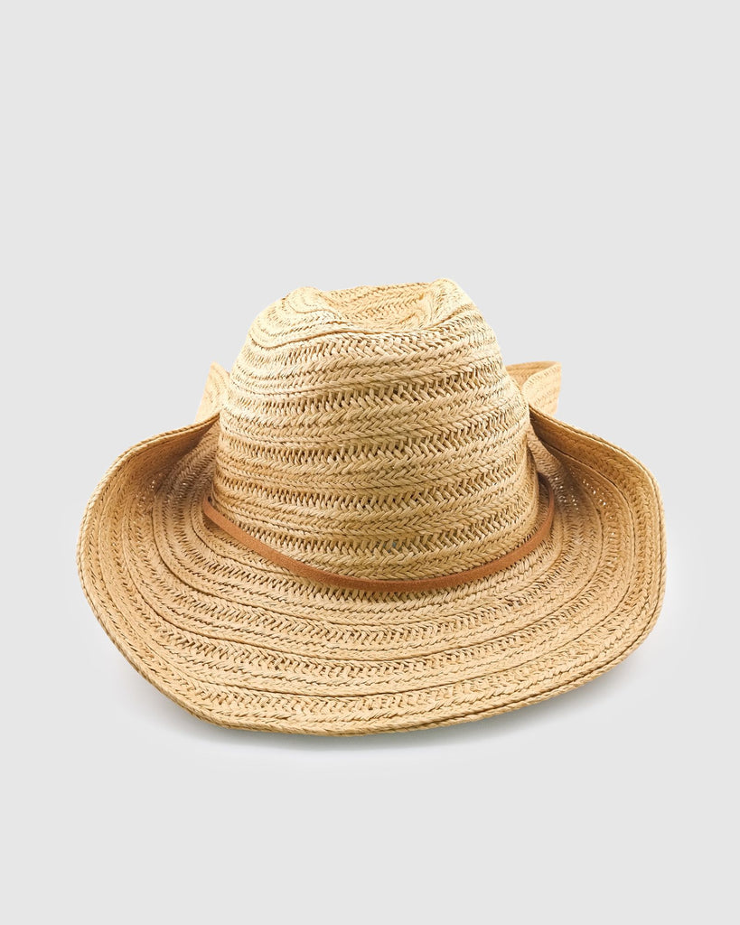 Miz Casa & Co Maya Raffia Weave Cowboy Hat Brown