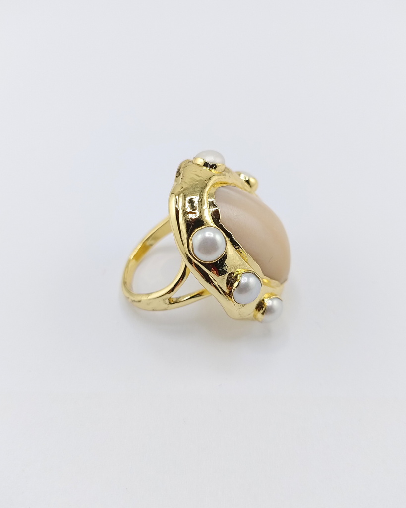 Miz Casa & Co Amy Ring Gold Pearl