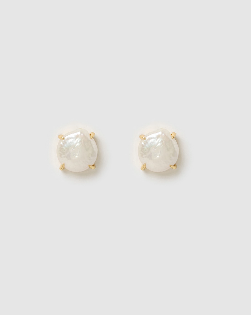 Miz Casa & Co Anaya Pearl Stud Gold Pearl