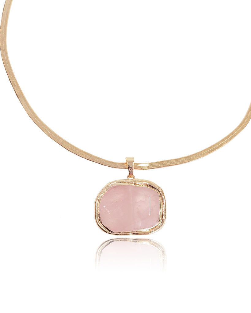 Miz Casa & Co Azurine Necklace Rose Quartz