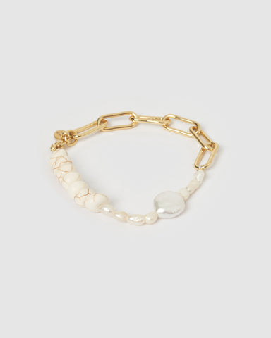 Miz Casa & Co Sydney Earrings Gold Pearl