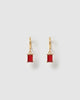 Miz Casa & Co Lilith Huggie Earrings Gold Ruby