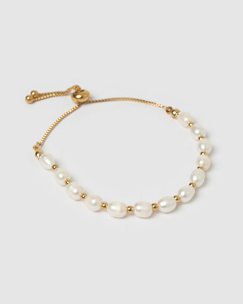 Miz Casa & Co Chloe Pearl Bracelet Gold
