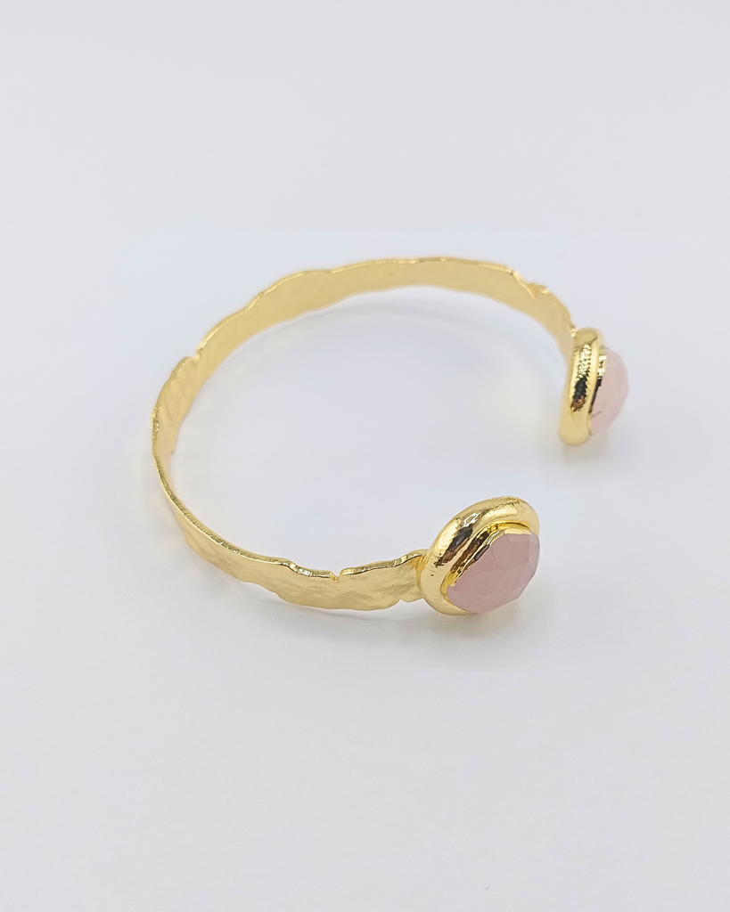 Miz Casa & Co Calyra Cuff Bracelet Rose Quartz