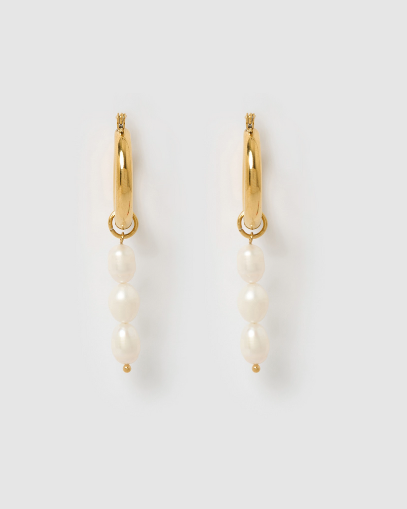 Miz Casa & Co Estelle Hoop Earrings Gold
