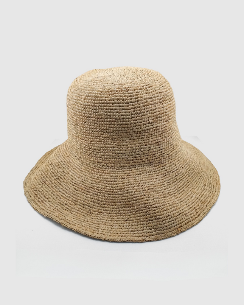 Miz Casa & Co Helen Foldable Raffia Weave Sun Hat Brown