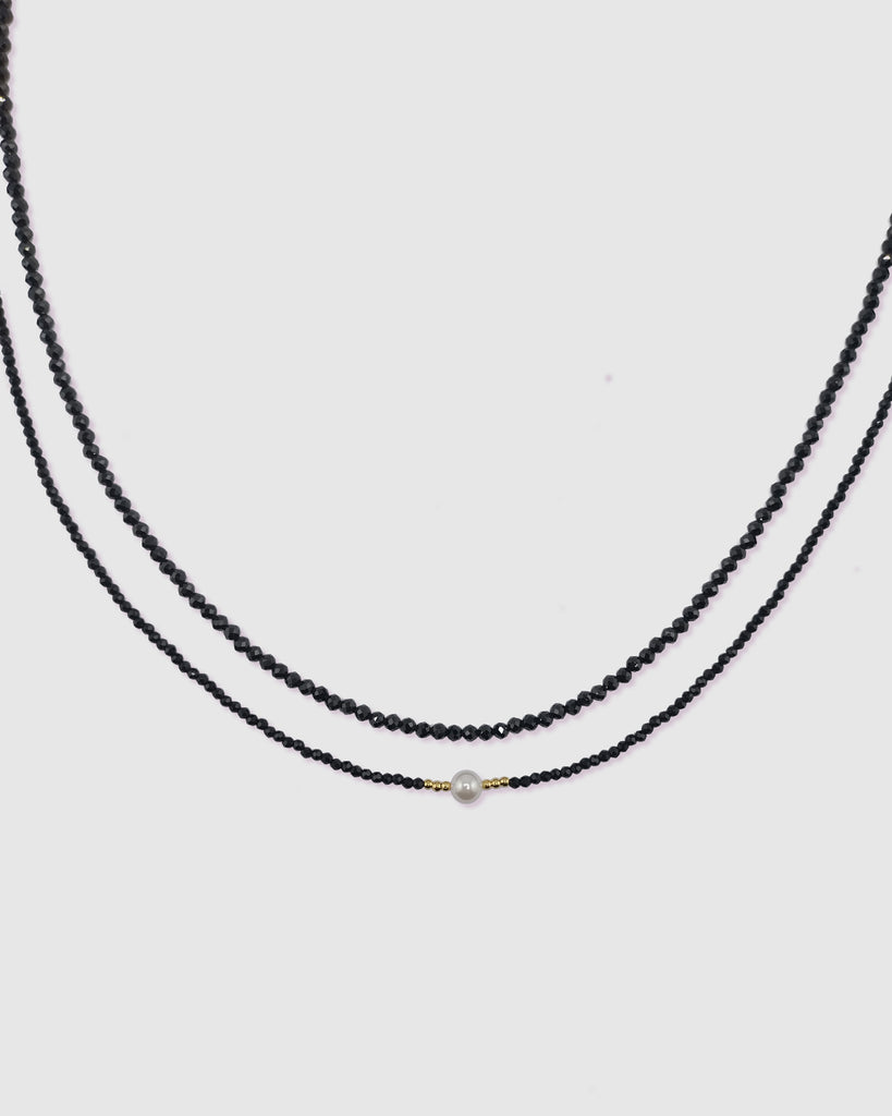 Miz Casa & Co Crystal Beaded Necklace Stack Black Multi