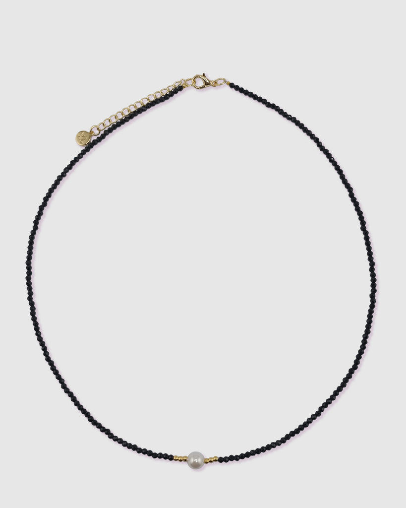 Miz Casa & Co Crystal Beaded Necklace Stack Black Multi