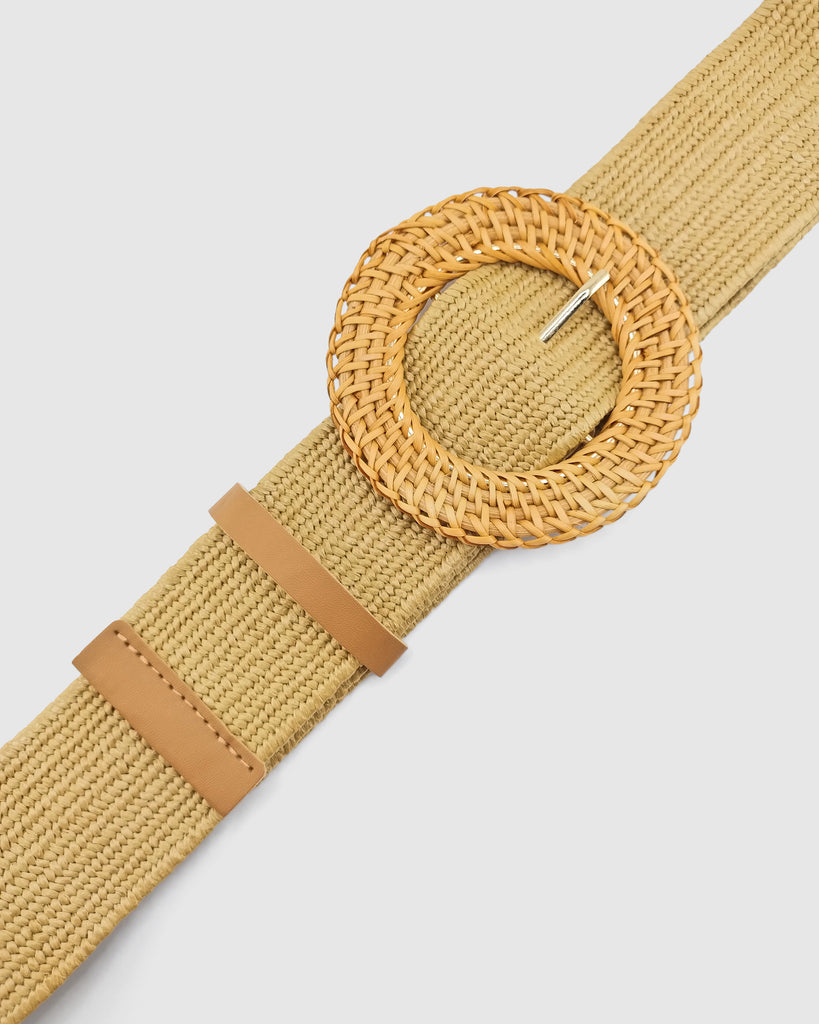 Miz Casa & Co Round Rattan Plain Woven Belt