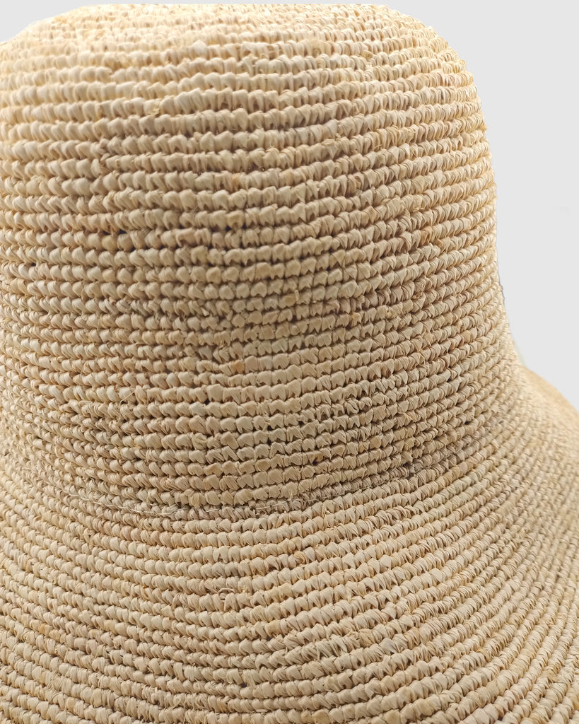 Miz Casa & Co Helen Foldable Raffia Weave Sun Hat Brown