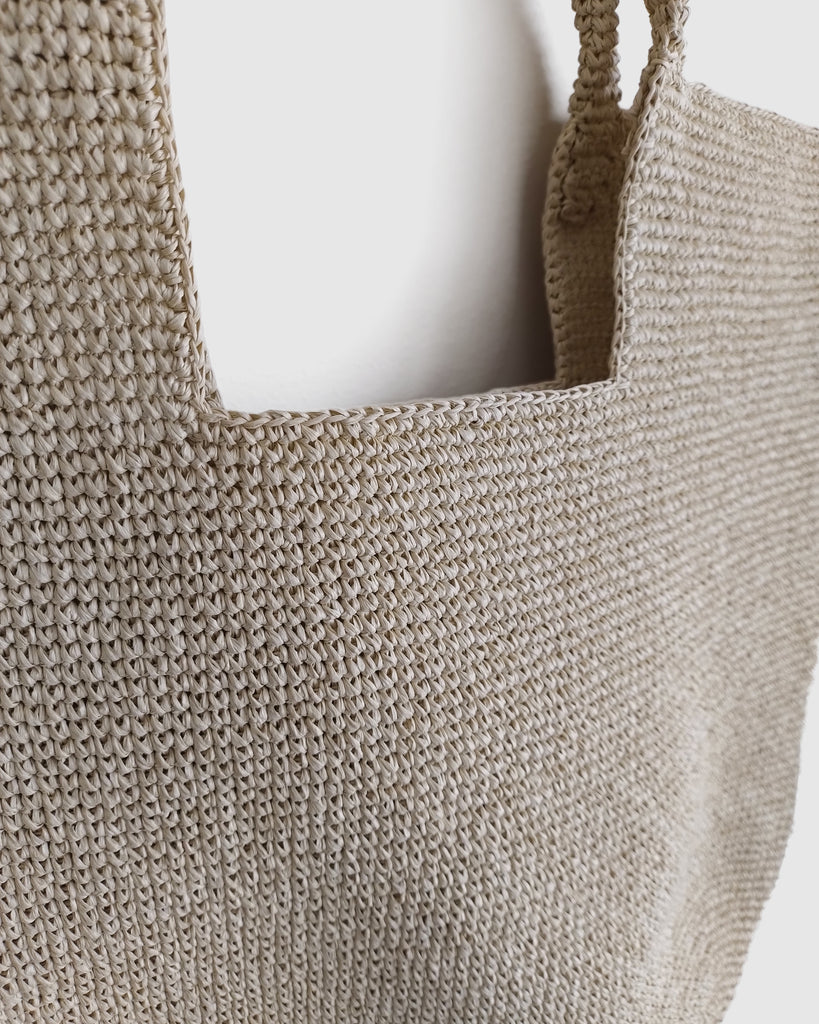 Miz Casa & Co Safira Woven Tote Bag Cream