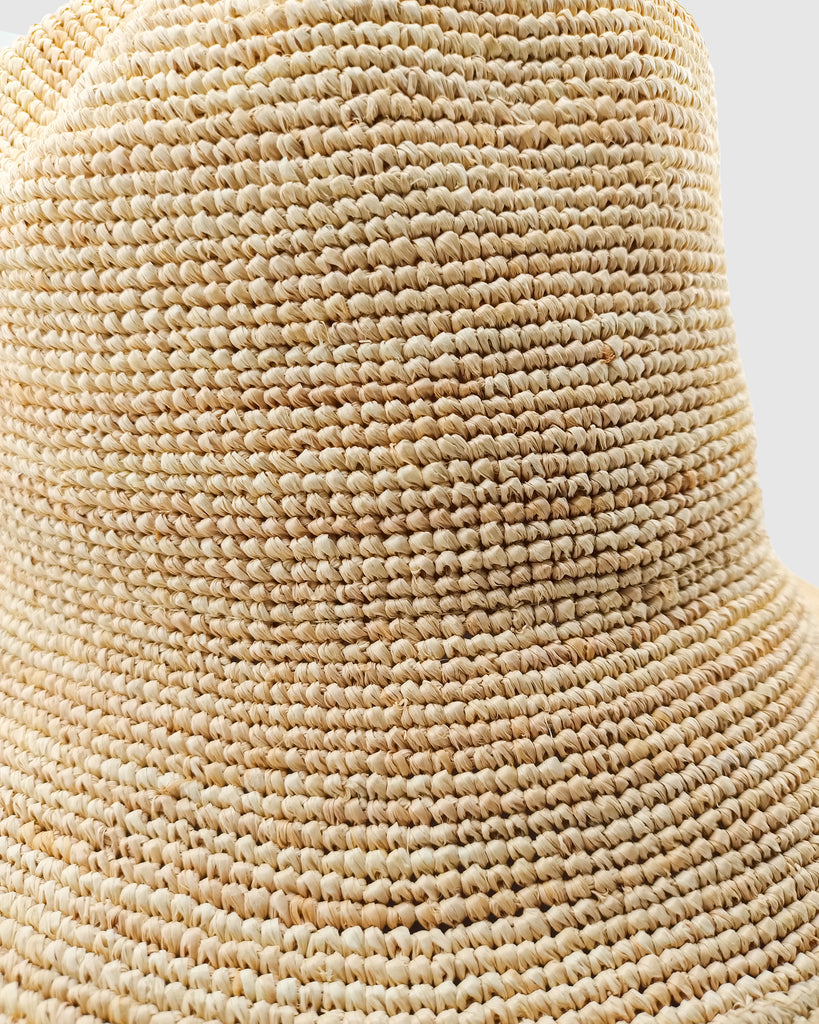 Miz Casa & Co Clementine Foldable Raffia Weave Sun Hat Brown