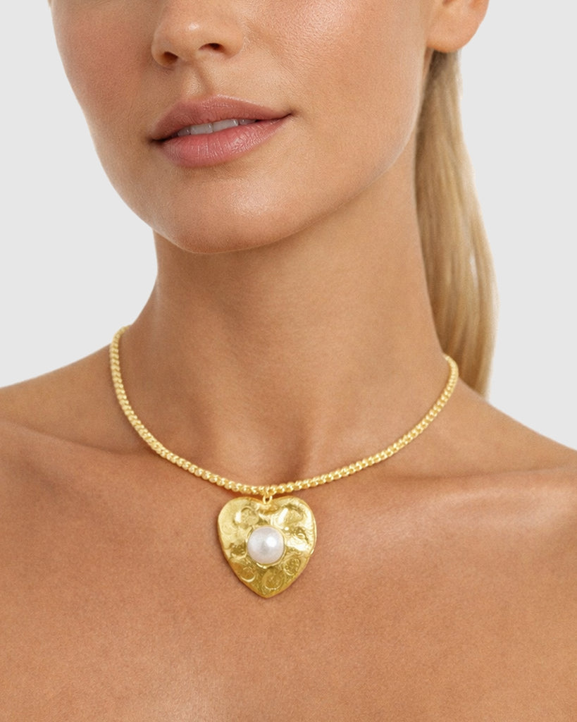 Miz Casa & Co Elaris Heart Necklace Clear Quartz