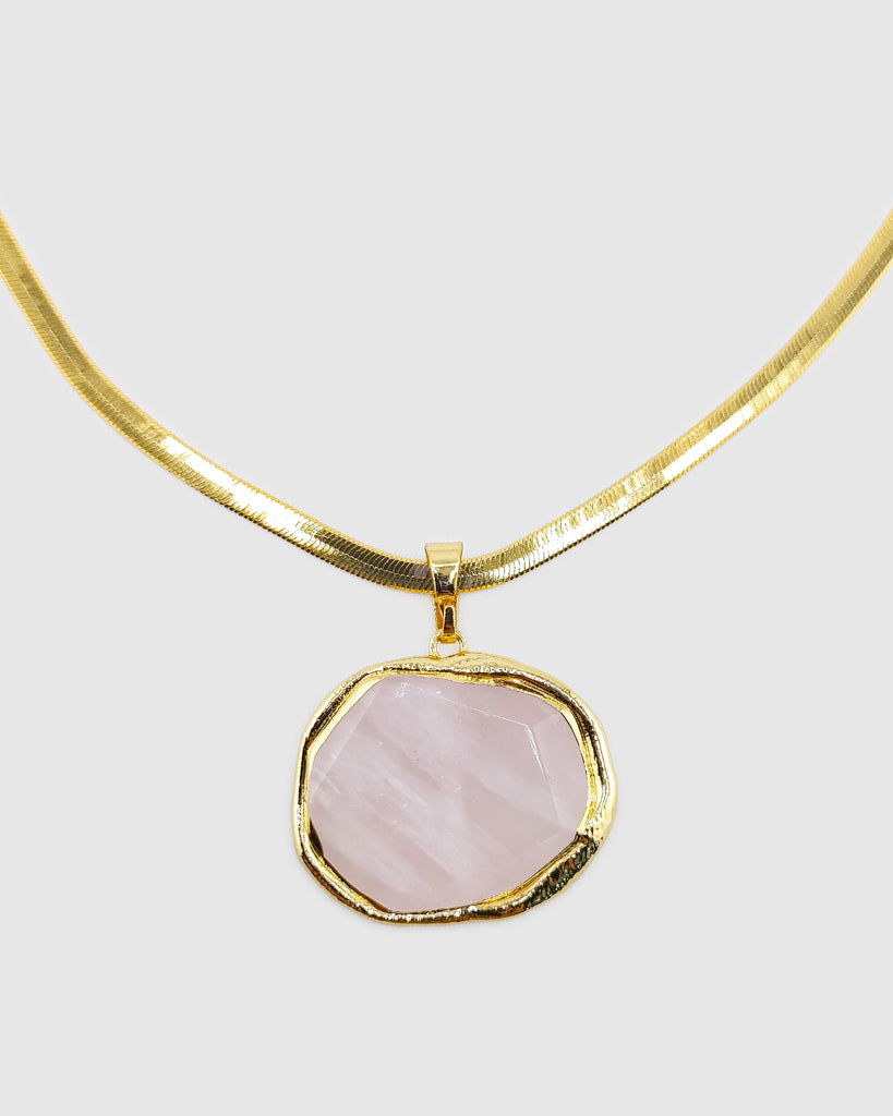 Miz Casa & Co Azurine Necklace Rose Quartz