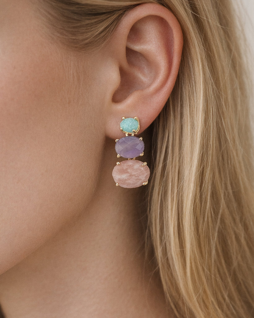 Miz Casa & Co Cleo Gemstone Studs Earrings Multi