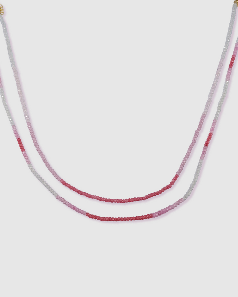 Miz Casa & Co Crystal Beaded Necklace Stack Pink Multi