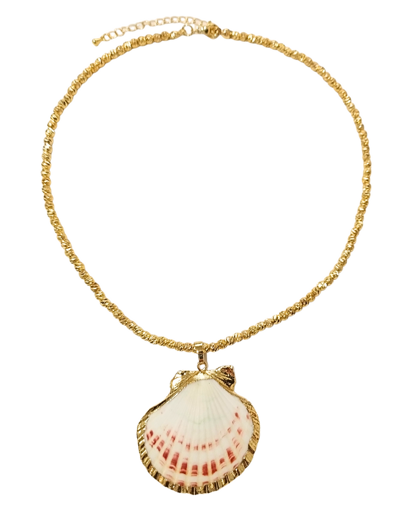 Miz Casa & Co Zella Shell Necklace Gold Pink