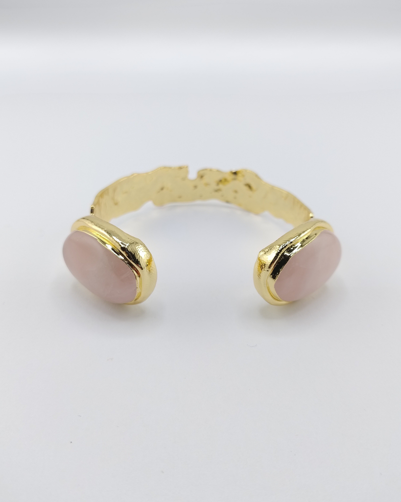 Miz Casa & Co Indira Cuff Bracelet Rose Quartz