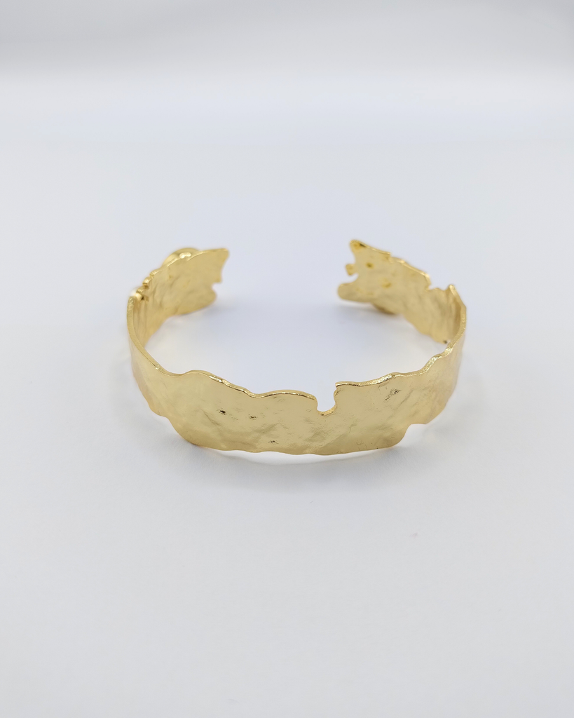 Miz Casa & Co Isolde Cuff Gold Pink druzy quartz