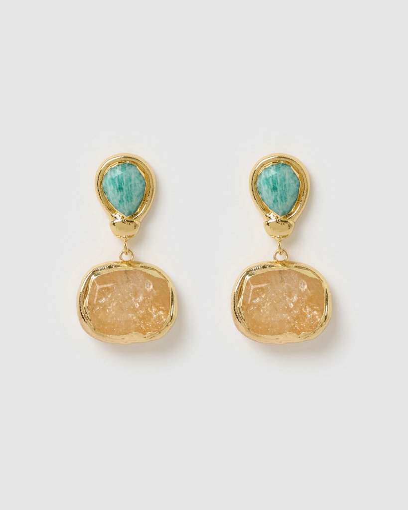 Miz Casa & Co Meira Earrings in Citrine Jade