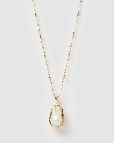Miz Casa & Co Tempest Freshwater Pearl Necklace Gold Pearl