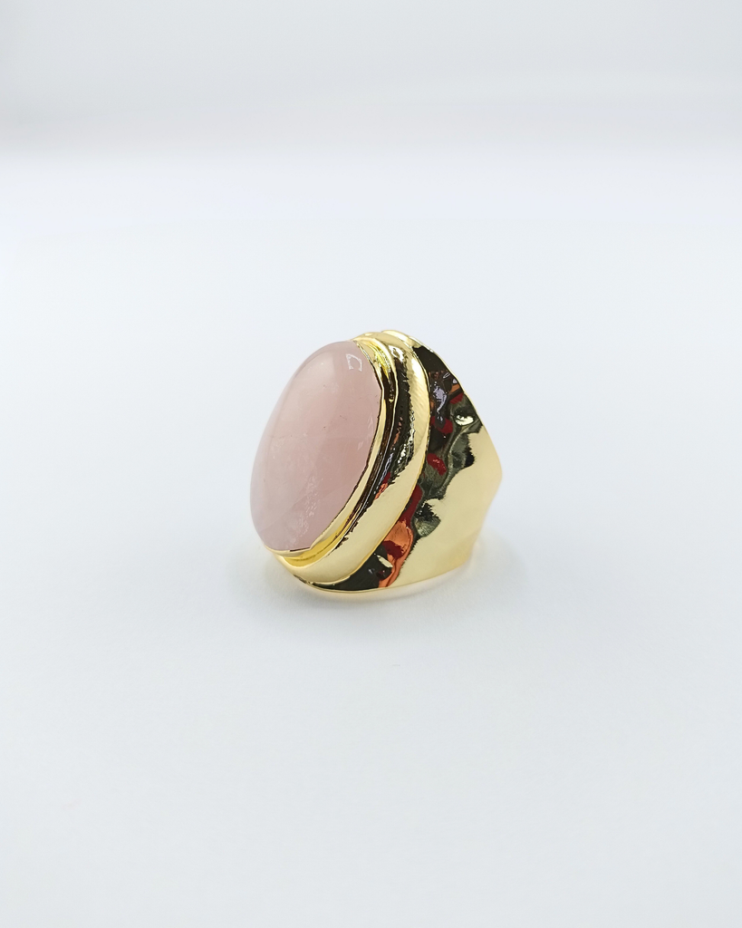 Miz Casa & Co Rivka Ring Gold Rose Quartz