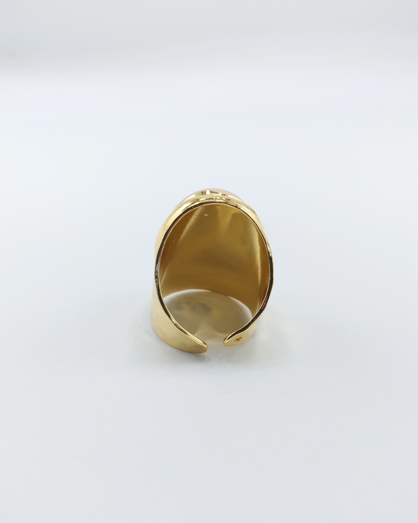Miz Casa & Co Rivka Ring Gold Rose Quartz