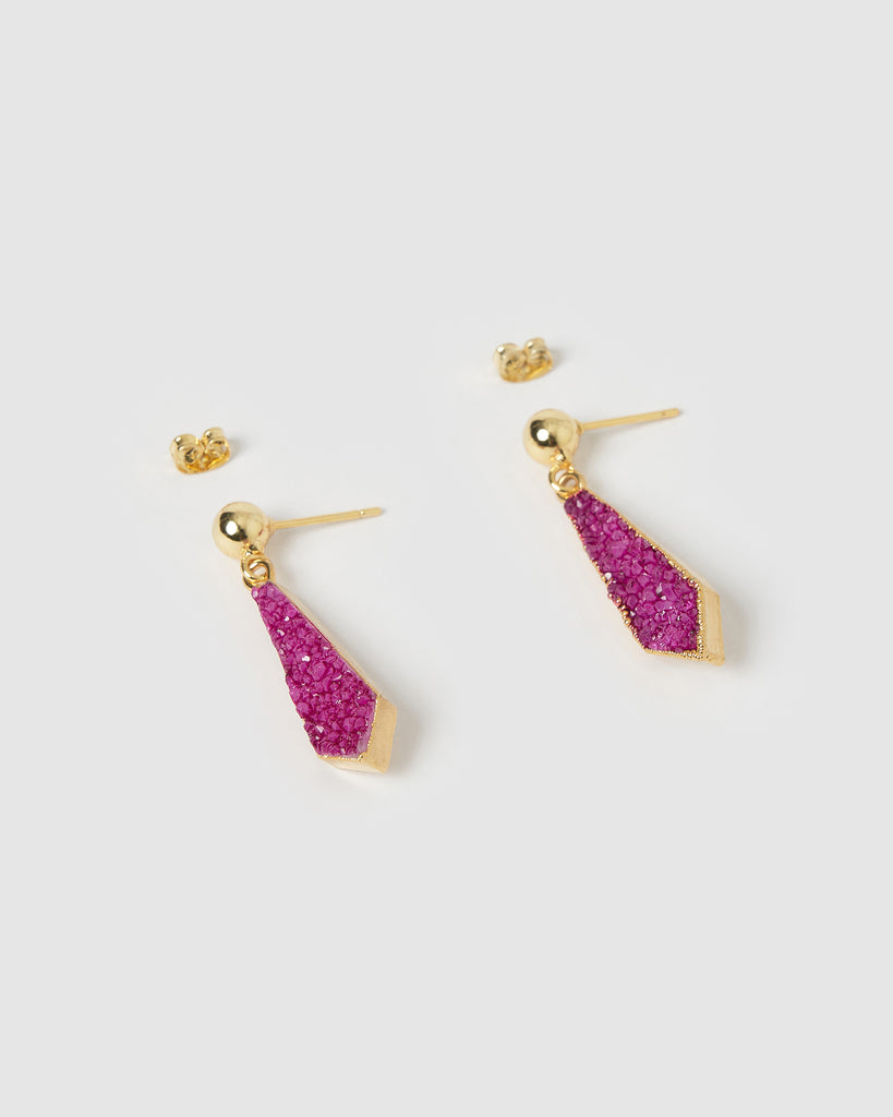 Miz Casa & Co Stella Earring Purple Druzy