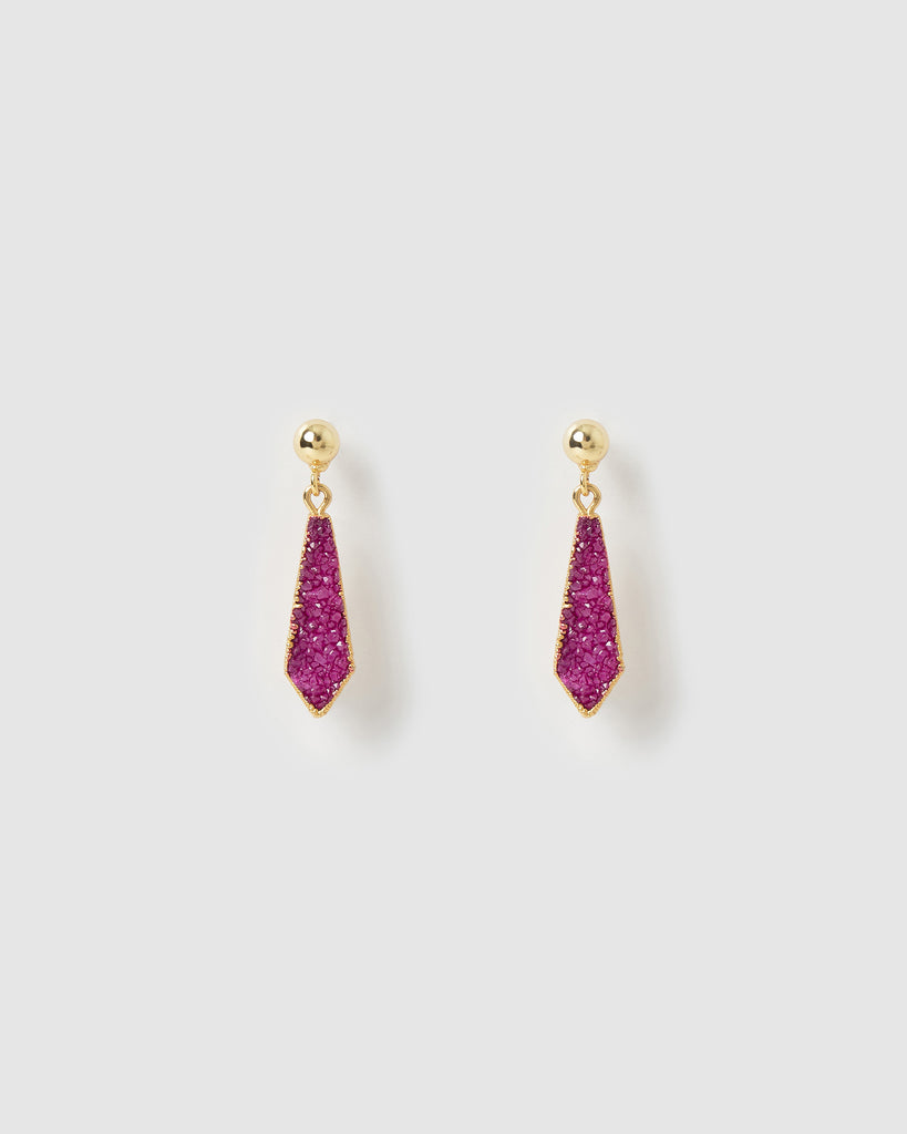 Miz Casa & Co Stella Earring Purple Druzy