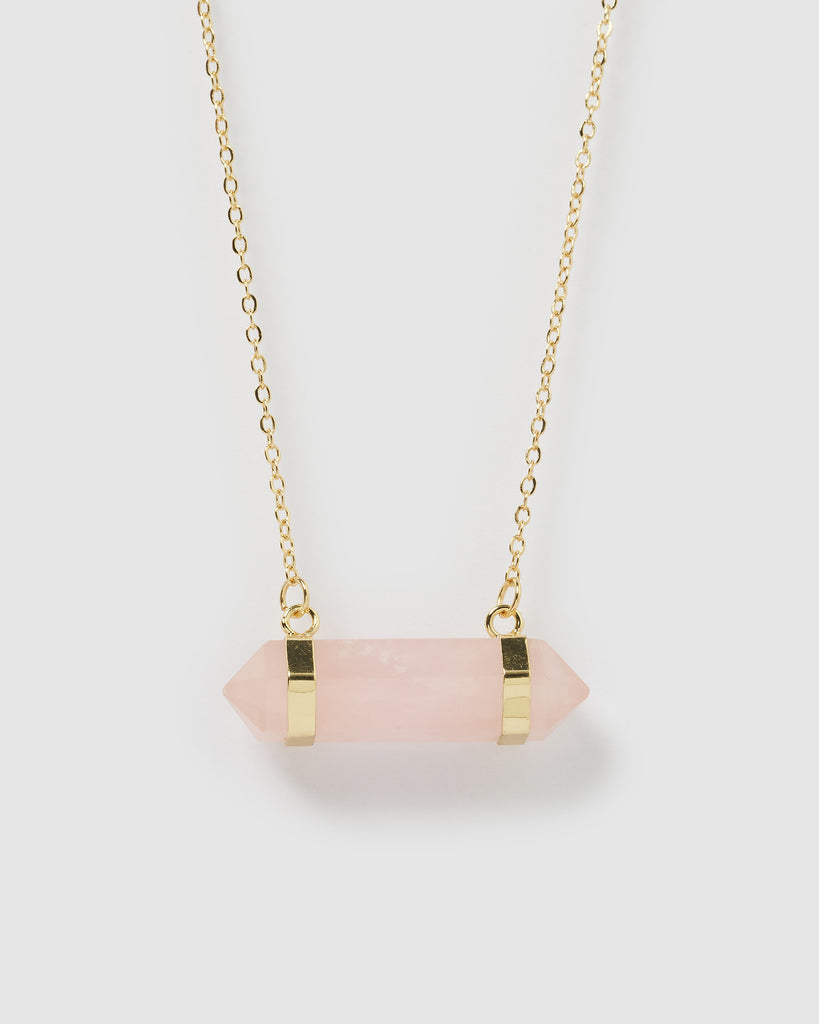 Miz Casa & Co April Necklace Rose Quartz