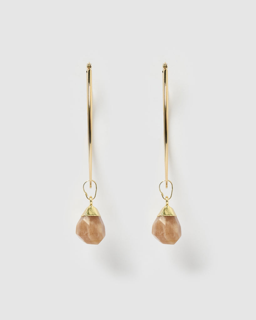 Miz Casa & Co Astrid Earrings Natural Peach Stone