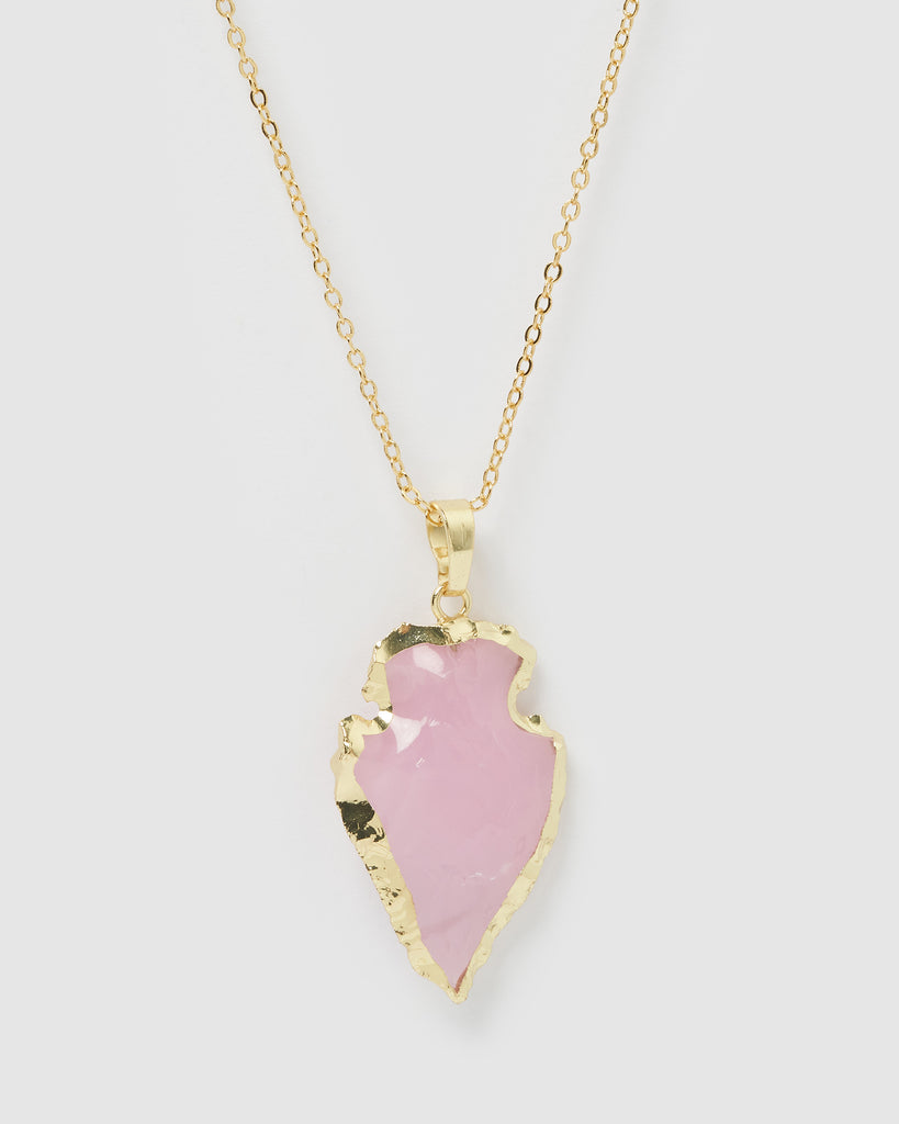Miz Casa & Co Atlas Stone Necklace Rose Quartz