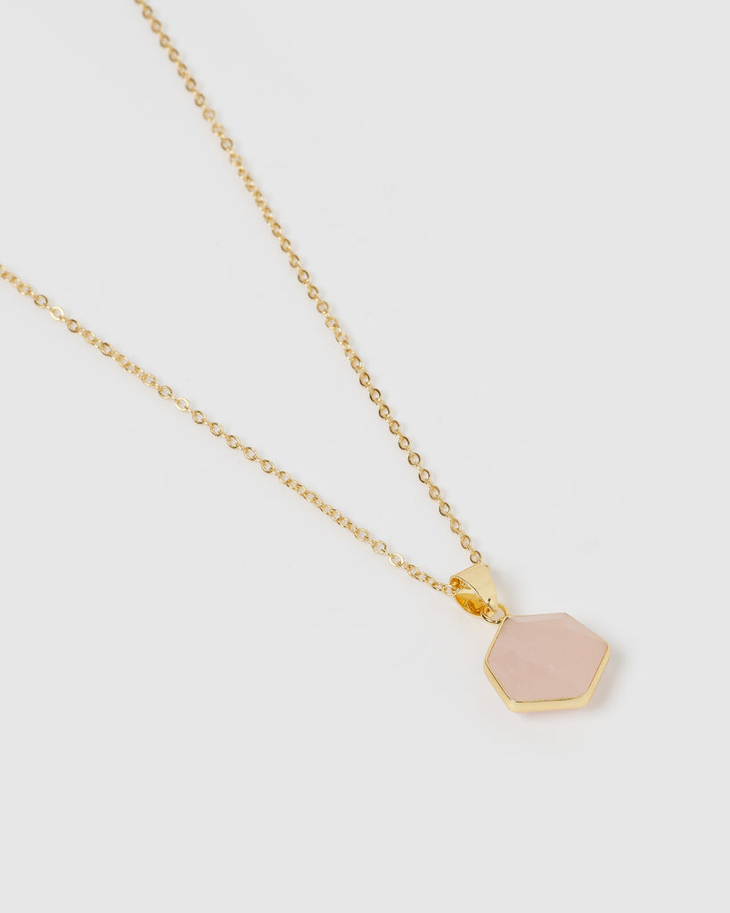 Miz Casa & Co Aurora Necklace Rose Quartz