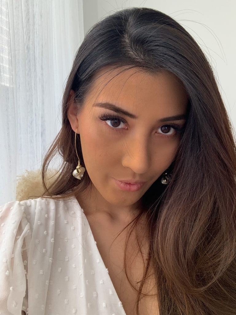 Miz Casa & Co Adrielle Shell Earrings Gold