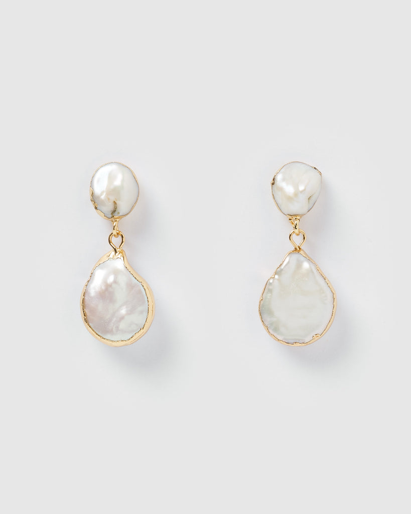 Miz Casa & Co Ambra Earrings Gold Pearl