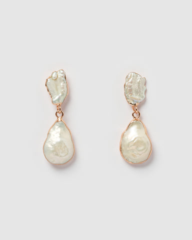 Miz Casa & Co Charlie Drop Pearl Embellished Earrings Pearl