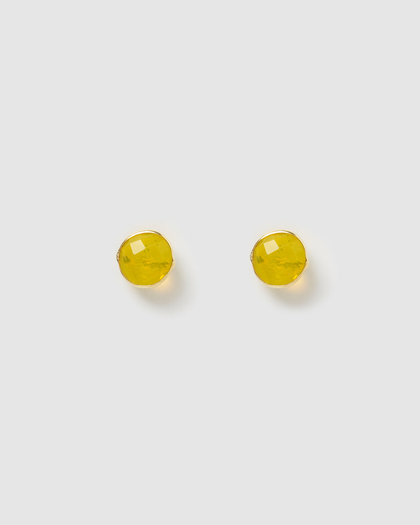 Miz Casa & Co Marci Stud Earrings Yellow Quartz