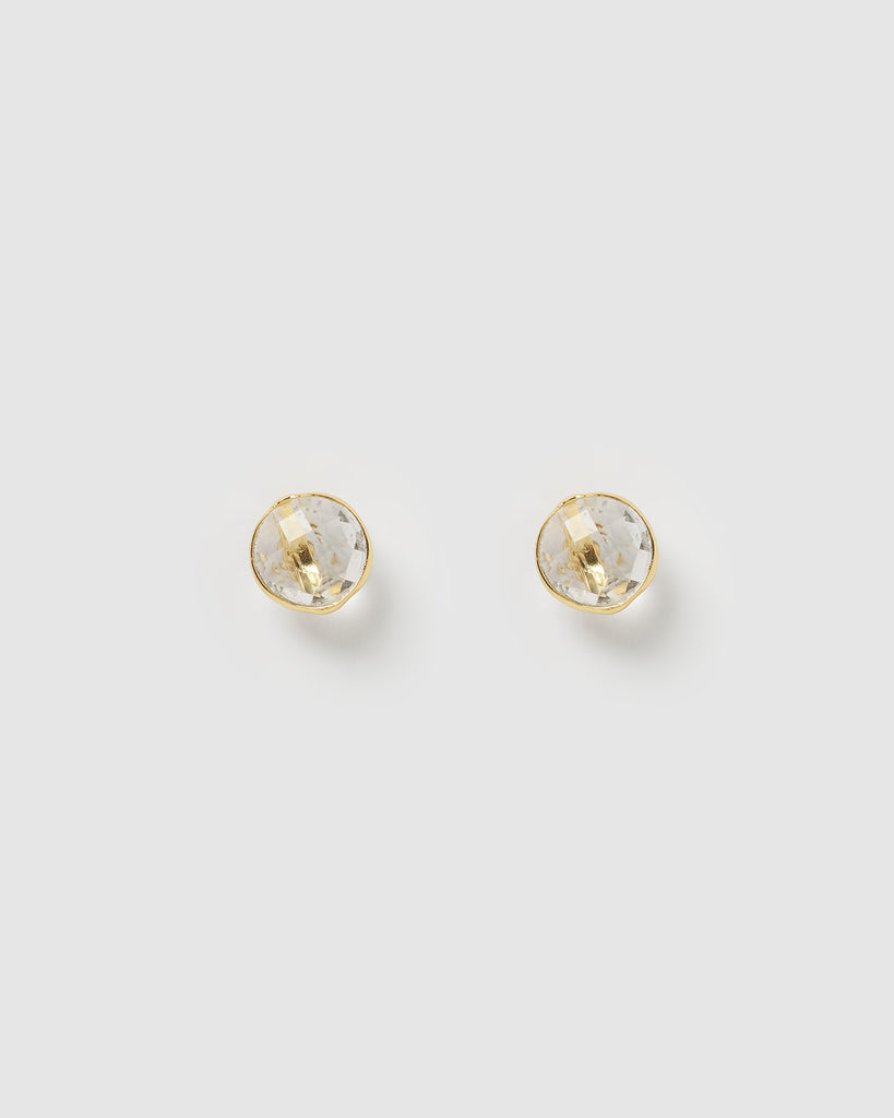 Miz Casa & Co Marci Stud Earrings Clear Quartz