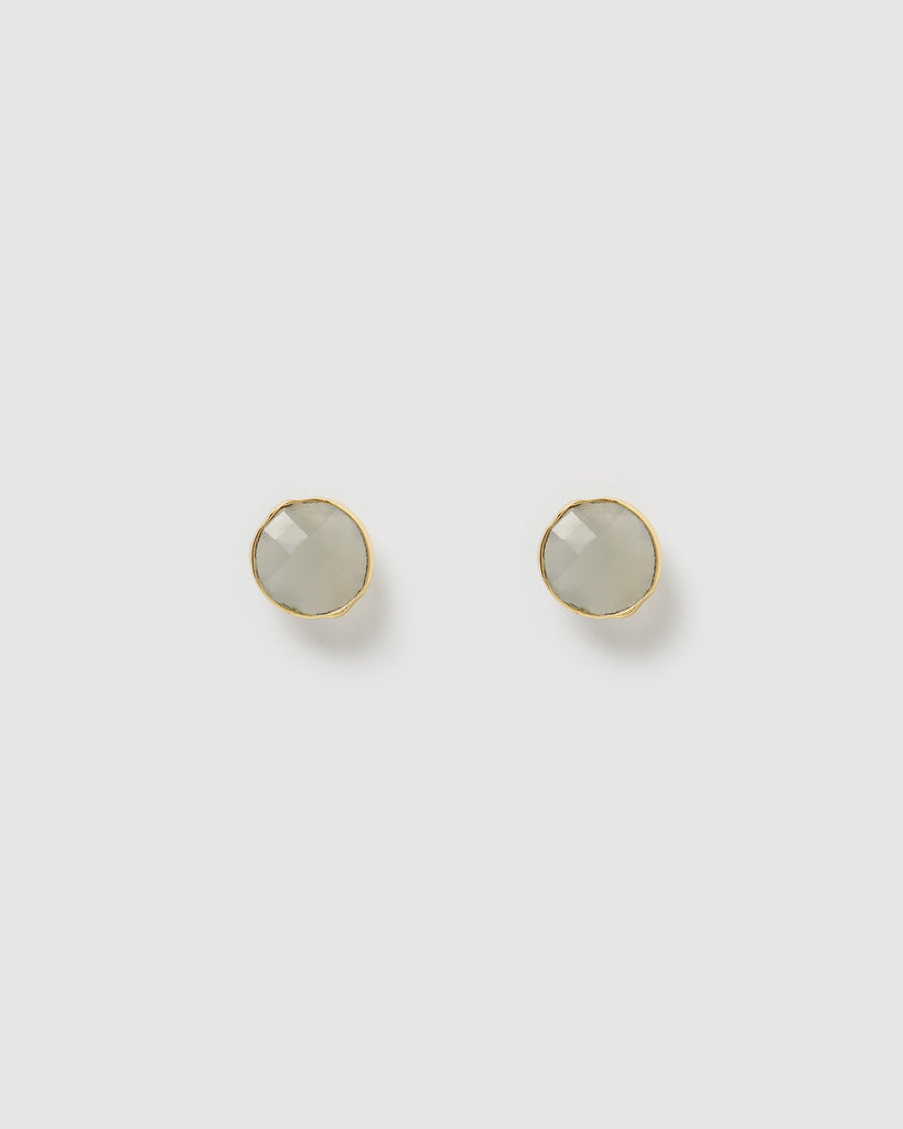 Miz Casa & Co Marci Stud Earrings Grey Quartz